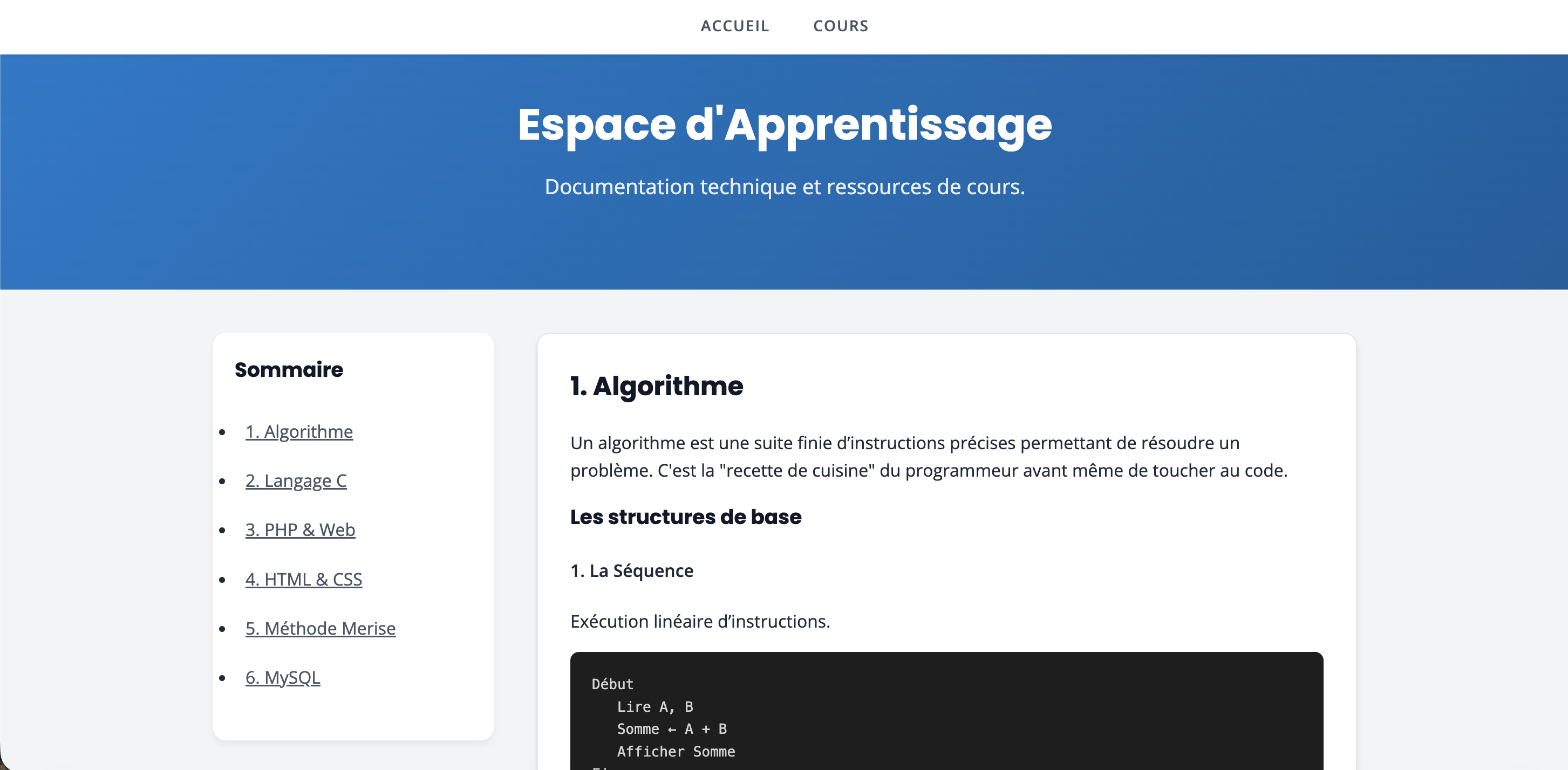 Plateforme E-learning