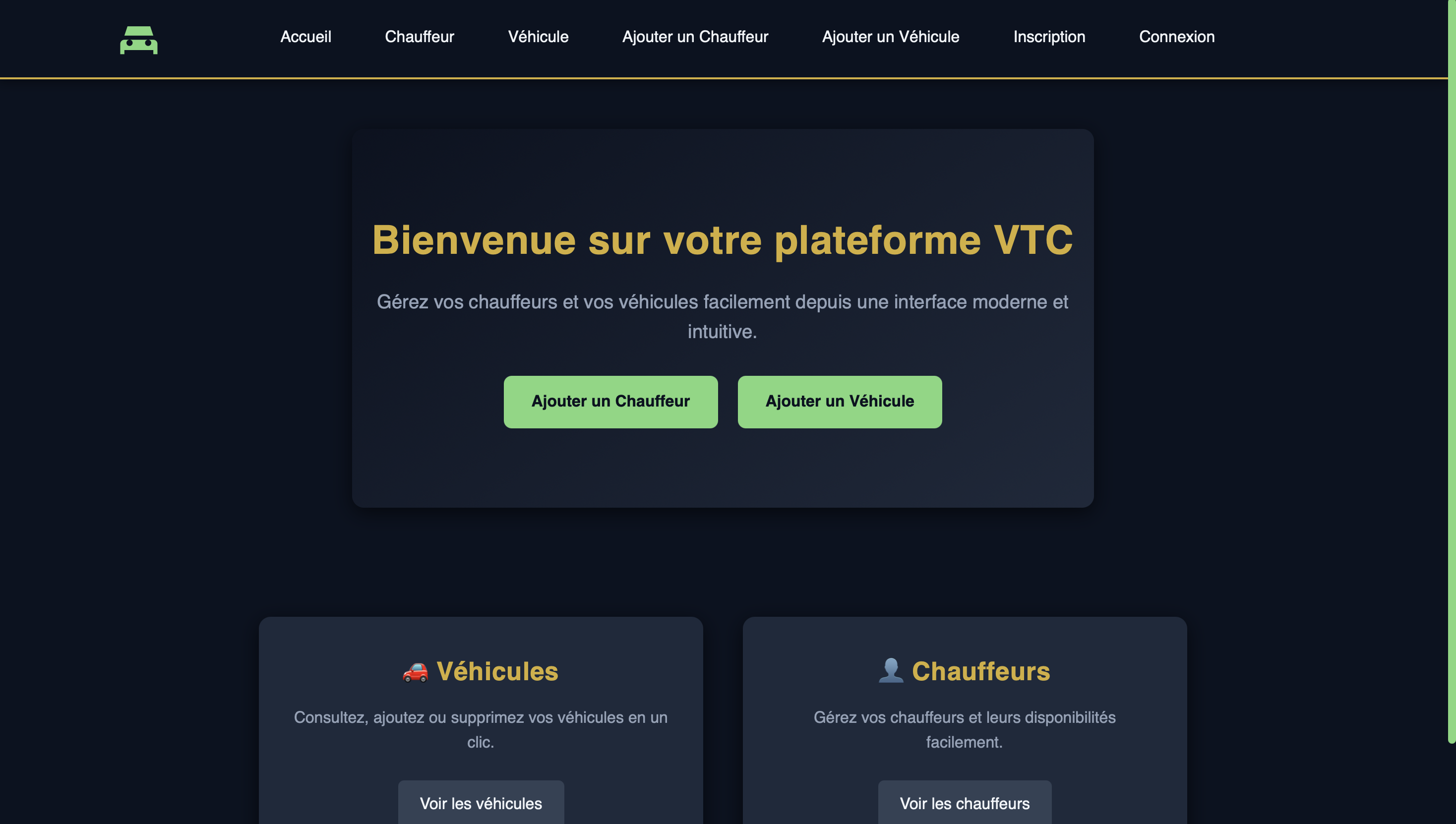 Dashboard VTC